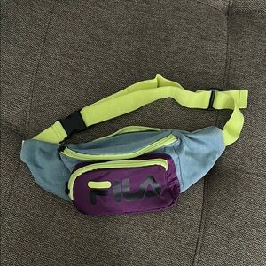 Fila Purple and Green Belt Bag Sporty Retro Design